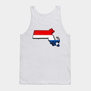 Red, White, and Blue Massachusetts Outline Tank Top